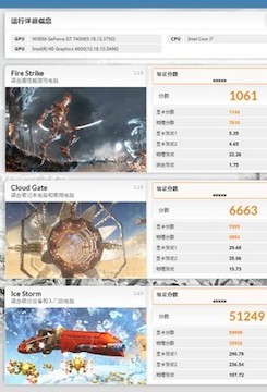 3D Mark测试成绩