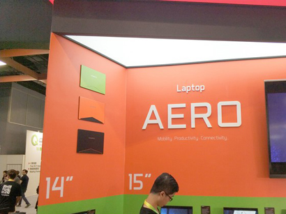 AERO笔记本显露 技嘉台北展出全新产品